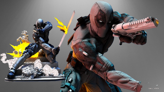 Deadpool Statue stl jpg