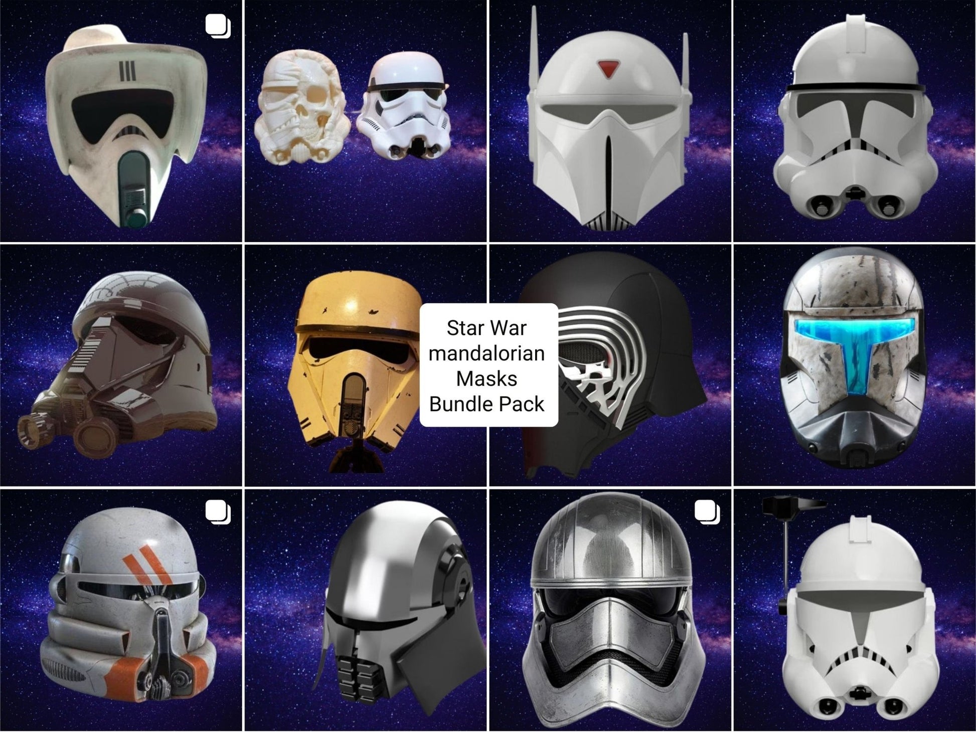 16 Star Wars Mandalorian Masks Bundle Wearable & 3D Printed CosplayRevoxa 3D Design Lab