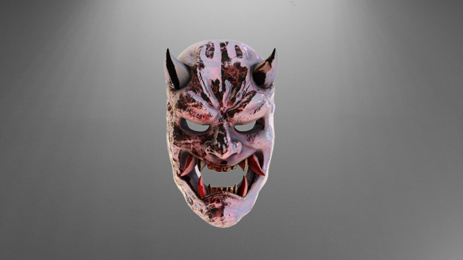 Hannya Oni Samurai Japanese Mask stl jpg