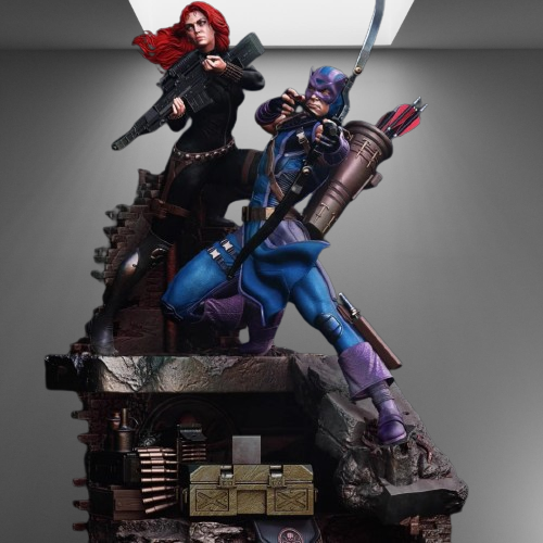 Black Widow and Hawkeye stl jpg