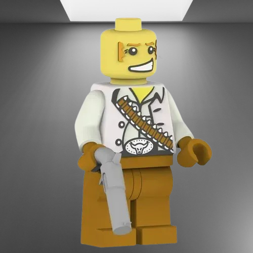 Cowboy LEGO Minifigure stl jpg