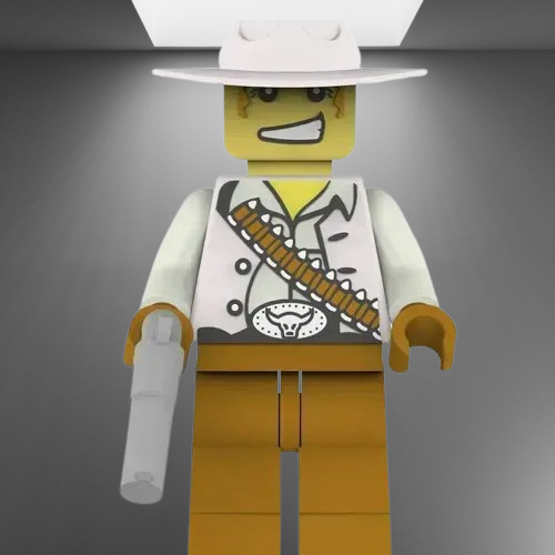 Cowboy LEGO Minifigure stl jpg