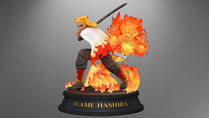 Demon Slayer - Flame Hashira Kyojuro Rengoku 3D Printing STL File ...