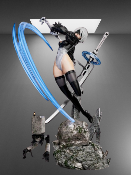 Futuristic Android Warrior NieR Automata YoRHa stl jpg