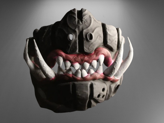 Futuristic Samurai Demon Cyber Oni Demon Mask stl jpg