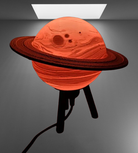 Hybrid Hanging Desk Saturn Lamp stl jpg