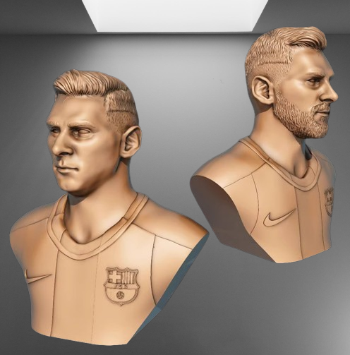 Lionel Messi Burst - Beard and No Beard Selection stl jpg