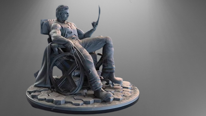 Logan Wolverine Full-Body Statue stl jpg