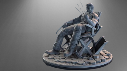 Logan Wolverine Full-Body Statue stl jpg