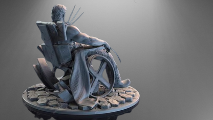 Logan Wolverine Full-Body Statue stl jpg