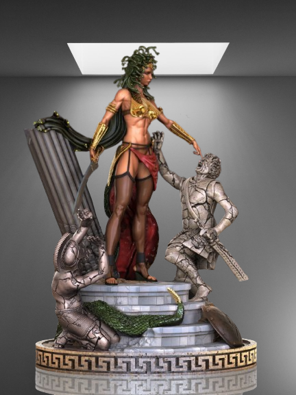 Mythical Gorgon Medusa Statue stl jpg