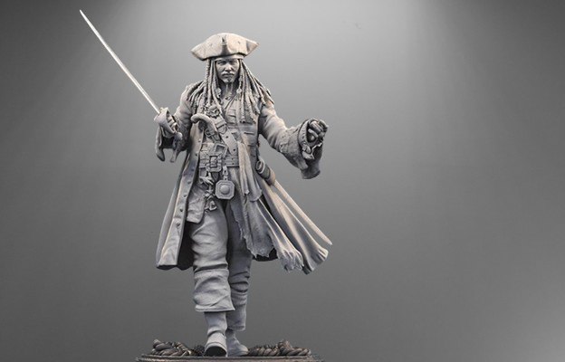 Pirates of the Caribbean Captain Jack Sparrow stl jpg