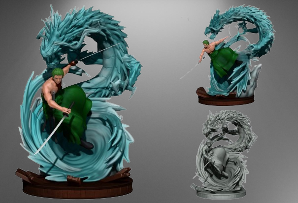 One Piece Roronoa Zoro Dragon stl jpg