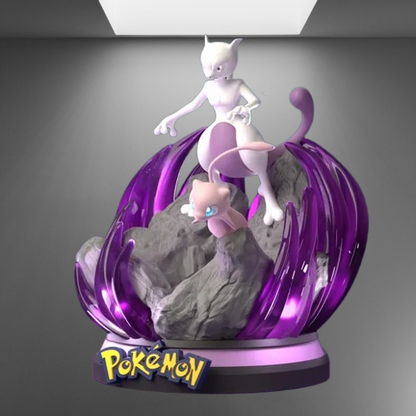 Pokémon Mew and Mewtwo stl jpg