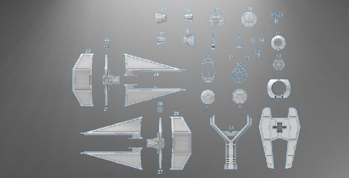 Star Wars Starfighter TIE Interceptor stl jpg