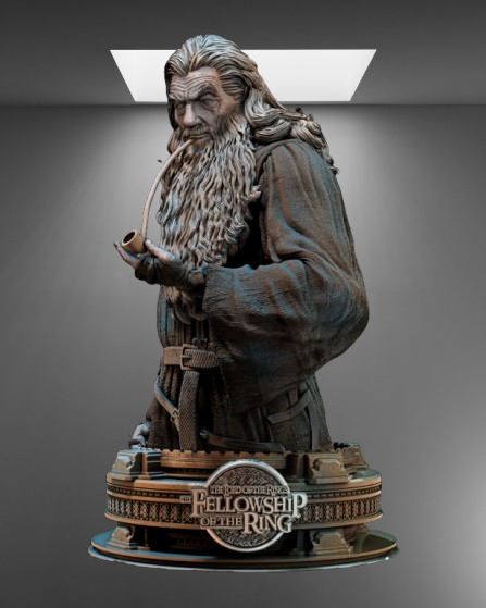 The Grey Wizard Gandalf Bust stl jpg