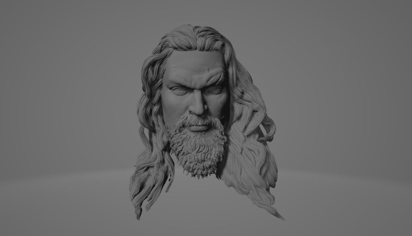 Aquaman Jason Mamoa Head Variance 3D Printing STL FileRevoxa 3D Design Lab