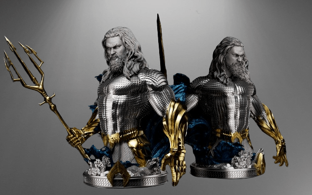 Aquaman Jason Mamoa Head Variance 3D Printing STL FileRevoxa 3D Design Lab