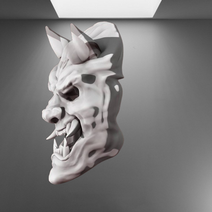 Hannya Oni Samurai Japanese Mask stl jpg