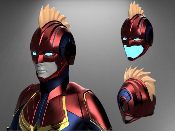 Captain Marvel Helmet stl jpg