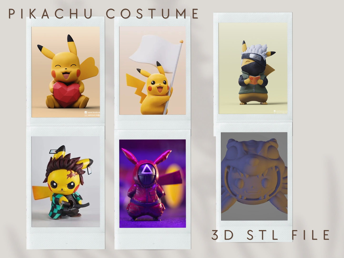 Pikachu in Costume stl jpg