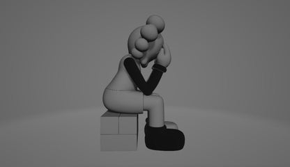 KAWS Sitting STL jpg